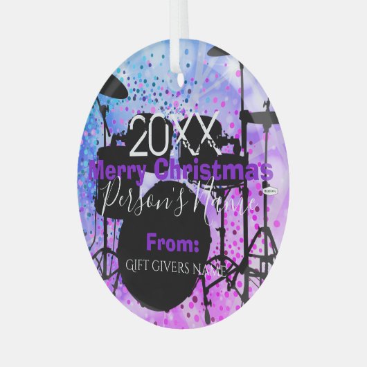 ドラマーのクリスマスオーナメントHAMbWG ガラスオーナメント (正面左)