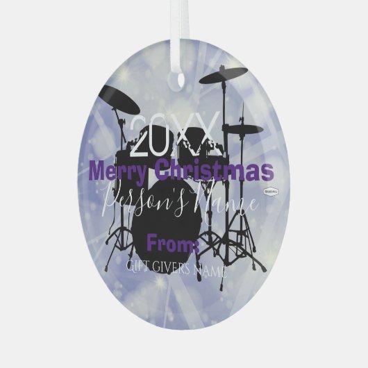 ドラマーのクリスマスオーナメントHAMbWG ガラスオーナメント (正面左)