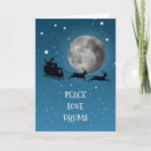 ドラマーのクリスマス平和ラブドラムドラム音楽 シーズンカード (正面)