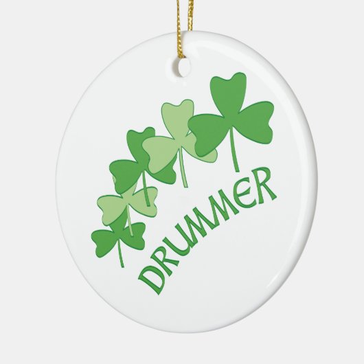 ドラマーのシャムロックがアウトライン セラミックオーナメント (左)