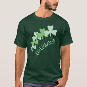 ドラマーのシャムロックがアウトライン Tシャツ
