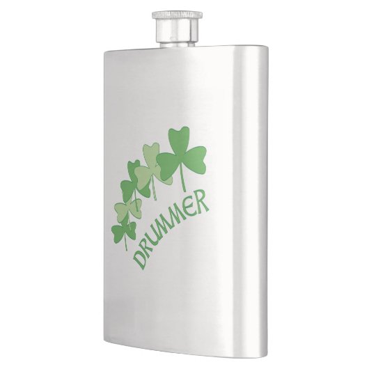 ドラマーのシャムロックが緑に縁取り フラスク (左)