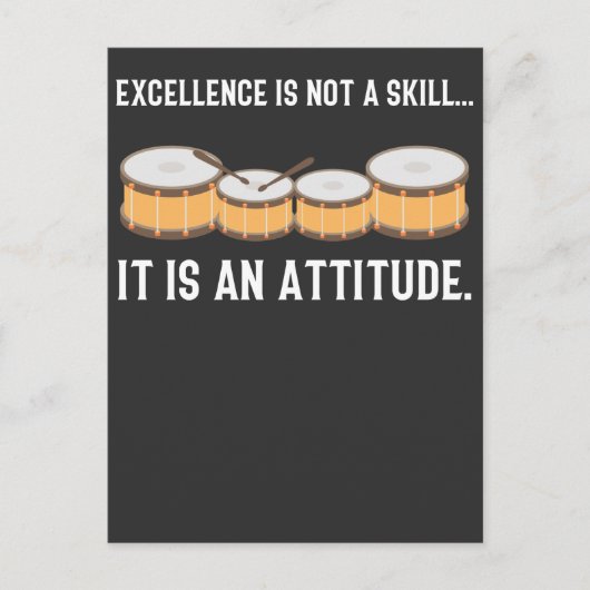 ドラマーのスキルアテントドラミング楽器ラブ ポストカード (正面)