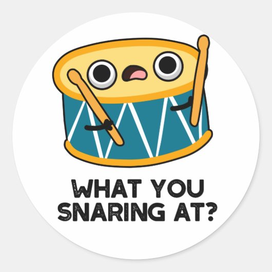 ドラマーのドラムおもしろいパンで何を悲鳴 ラウンドシール (正面)