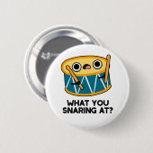 ドラマーのドラムおもしろいパンで何を悲鳴 缶バッジ (正面&裏面)