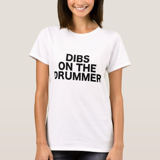 ドラマーのドラムコンサートのギグショー音楽のDibs Tシャツ (正面)