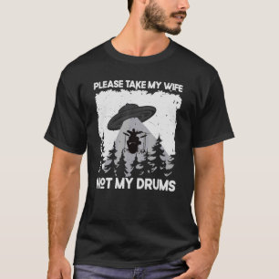 ドラマーのドラム演奏ドラムキットパーカッションI妻Ufo Al Tシャツ