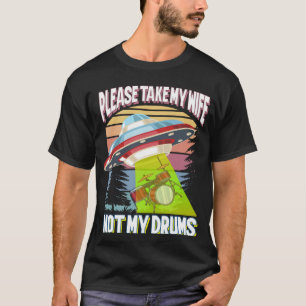 ドラマーのドラム演奏ドラムキットパーカッションI妻UFO Al Tシャツ