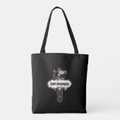 ドラマーのバスドラムキックペダルのドラムパーカッション トートバッグ (裏面)