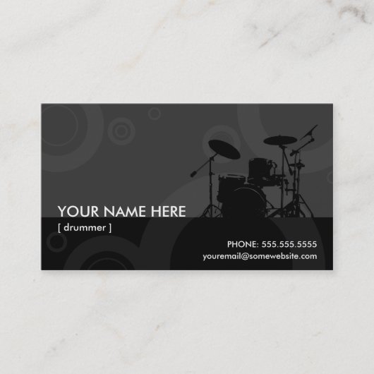 ドラマーのリングや輪 名刺 (正面)