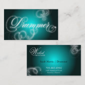 ドラマーの名刺のエレガントな華麗さの白熱 名刺 (正面/裏面)