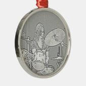 ドラマーの女の子のオーナメント メタルオーナメント (右)