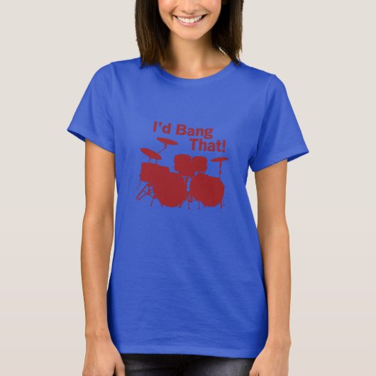 ドラマーの女の子ユーモアTシャツ Tシャツ (正面)