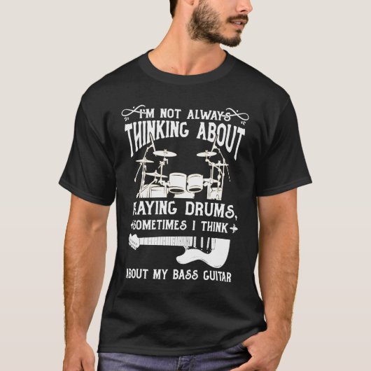 ドラマーの引用 ドラマー ドラム奏者 Tシャツ (正面)