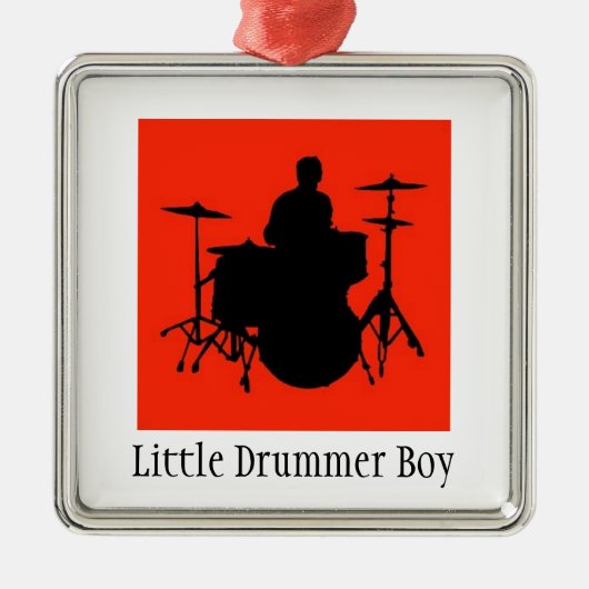 ドラマーの男の子のオーナメント メタルオーナメント (正面)