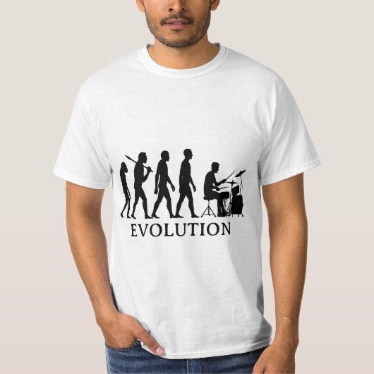 ドラマーの進化 Tシャツ (正面)
