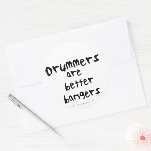 ドラマーはバンガーのステッカーに優れおもしろいている ラウンドシール (封筒)
