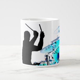 ドラマーは空気影の青の逆のドラムで付きます ジャンボコーヒーマグカップ