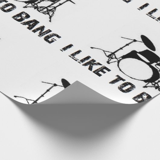 ドラマーはIドラムドラムおもしろいなクリスマスを強打するのを好みます ラッピングペーパー (角)