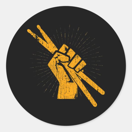 ドラマーばちパーカッション恋人ロック ラウンドシール (正面)