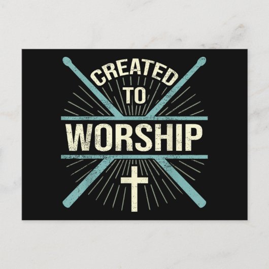 ドラマーを崇拝するために作られたキリスト教の礼拝バンド シーズンポストカード (正面)