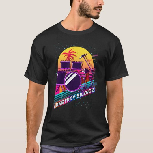 ドラマークールことわざおよび引用文80SレトロスタイルDru Tシャツ (正面)