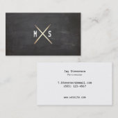 ドラマーグランジと金ゴールドドラムスティックブラック 名刺 (正面/裏面)