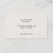 ドラマーグランジドラムスティックモノグラムの 名刺 (裏面)