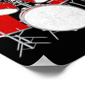 ドラマースケルトンドラマーミュージシャンドラムスティック ポスター (角)