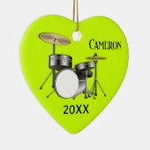 ドラマーズパーソナライズされたクリスマスフォトオーナメント セラミックオーナメント (右)