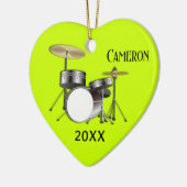 ドラマーズパーソナライズされたクリスマスフォトオーナメント セラミックオーナメント (左)