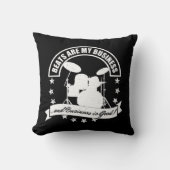 ドラマーピローロック&音楽転がドラミングミュージシャン クッション (正面)