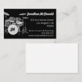 ドラマーミュージシャンドラムキットミュージック先生ドラミング 名刺 (正面/裏面)