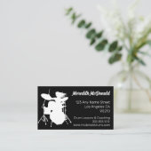 ドラマーミュージシャンドラムキットミュージック先生ドラミングB 名刺 (スタンド正面)