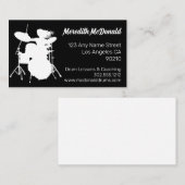 ドラマーミュージシャンドラムキットミュージック先生ドラミングB 名刺 (正面/裏面)