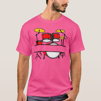 ドラマー友達のためのドラムキット名バナー Tシャツ