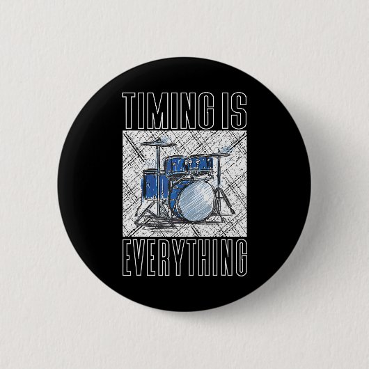 ドラマー太鼓ドラムパーカッショニストヴィンテージ 缶バッジ (正面)