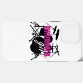 ドラマー女の子とおもしろい紫と黒のグランジ文字 Case-Mate iPhoneケース (裏面 (横))