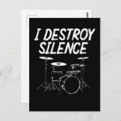 ドラマー引用文ドラムセットロックバンドドラムミュージシャン ポストカード (正面/裏面)