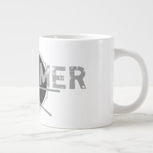 ドラマー懸命ミニマルロックミュージックスタイリッシュ愛好家 ジャンボコーヒーマグカップ (右)