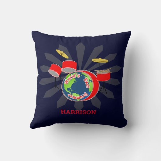 ドラマー最高ののおもしろいパーソナライズされた クッション (裏面)