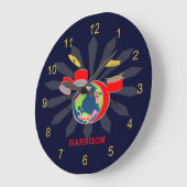 ドラマー最高のワーおもしろいズ ラージ壁時計 (傾斜)