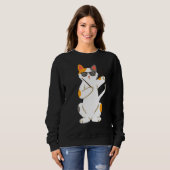 ドラマー猫ドラムスティックドラミング スウェットシャツ (正面フル)