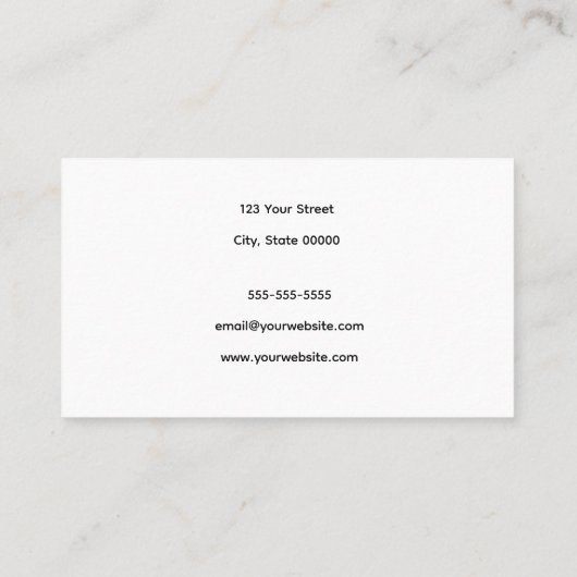 ドラマー猫マーチングバンドグリーンホワイトパーソナライズド 名刺 (裏面)