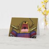 ドラマー猫 カード (黄色い花)