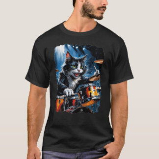 ドラマー猫! Tシャツ