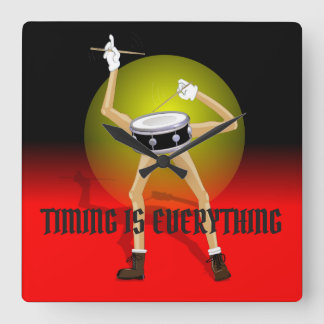 ドラマー用ウォールクロック スクエア壁時計