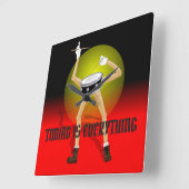 ドラマー用ウォールクロック スクエア壁時計 (傾斜)