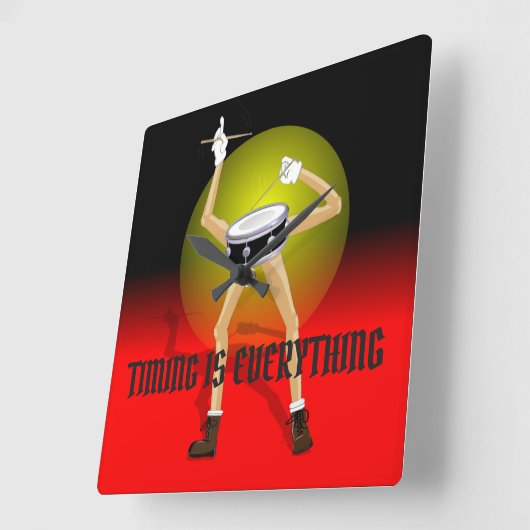 ドラマー用ウォールクロック スクエア壁時計 (傾斜)