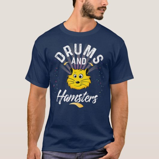 ドラマー用ドラムとハンスターズシャツ Tシャツ (正面)